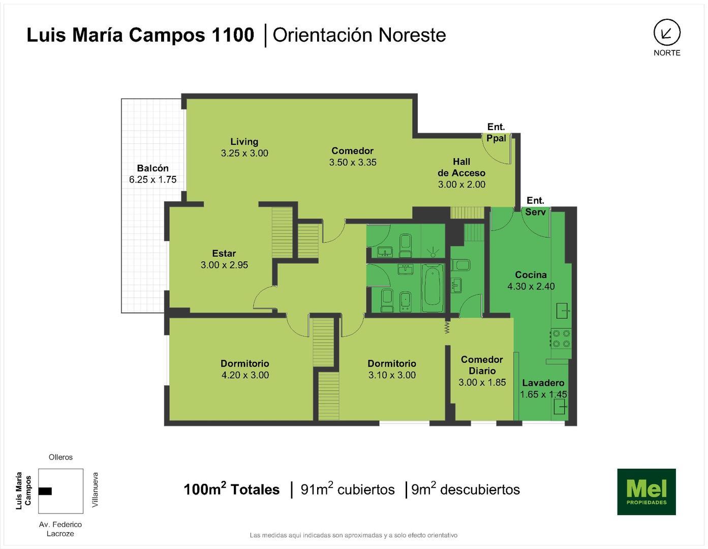 Avenida Luis María Campos 1100, Piso 3°