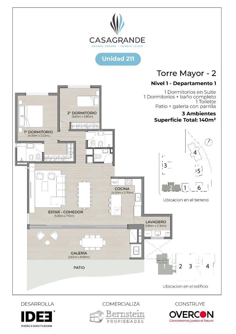 Departamento en Venta de 3 ambientes