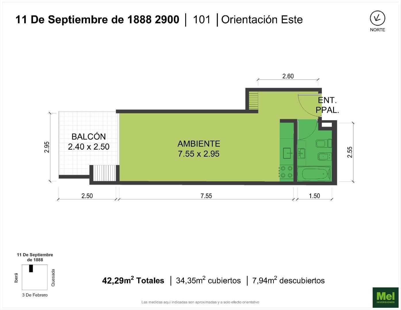 11 De Septiembre 2900, Piso 1