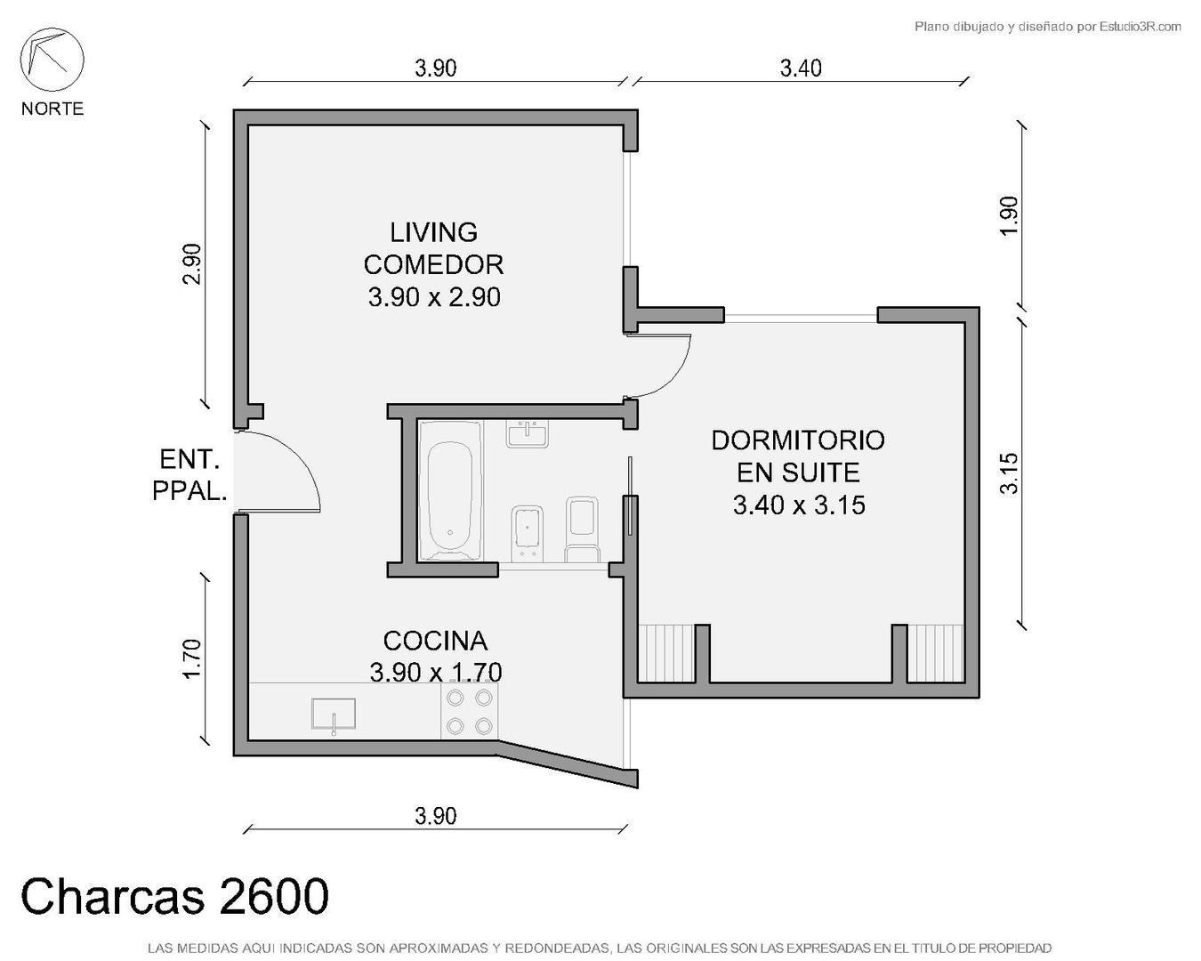 Departamento en Venta de 1 dormitorio