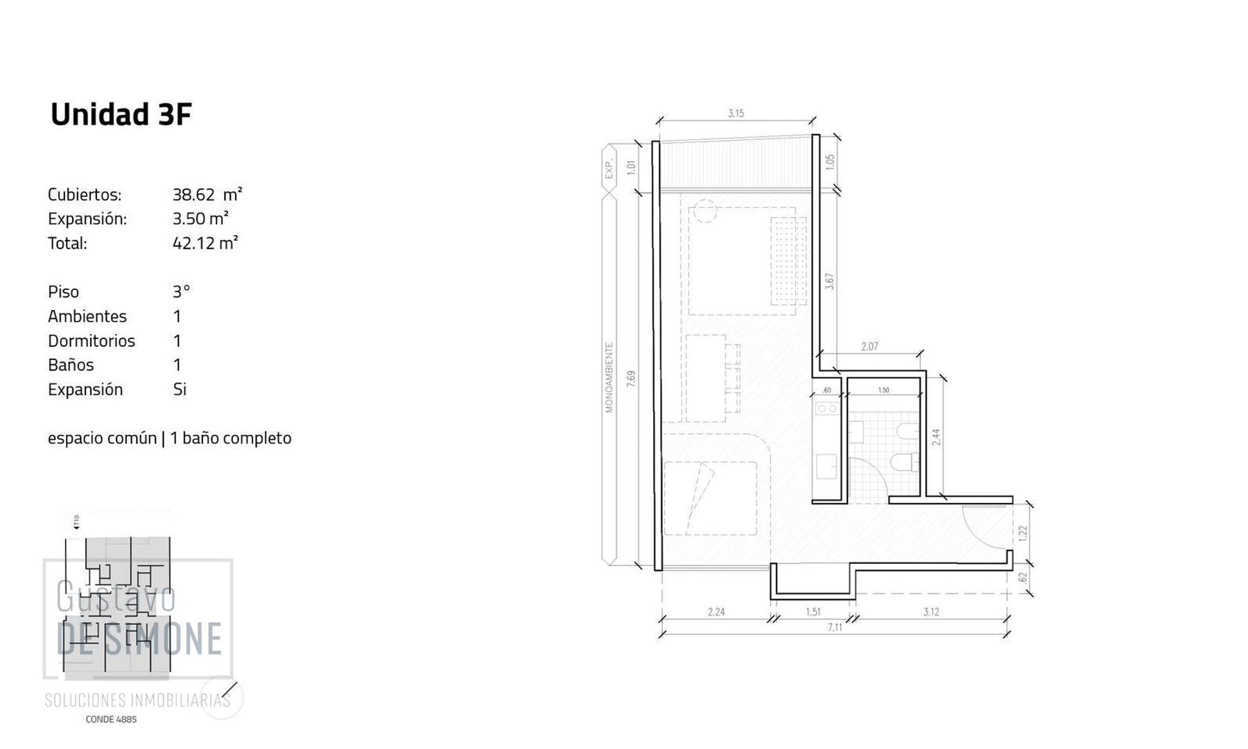 Departamento en Venta en Saavedra, USD 95.000