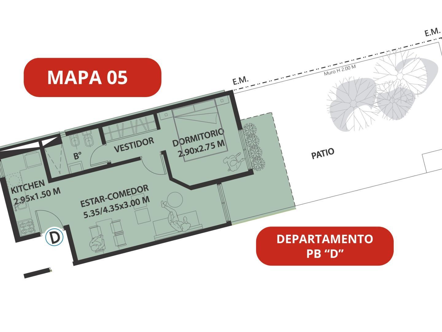 Departamento en el emprendimiento MAPA 05