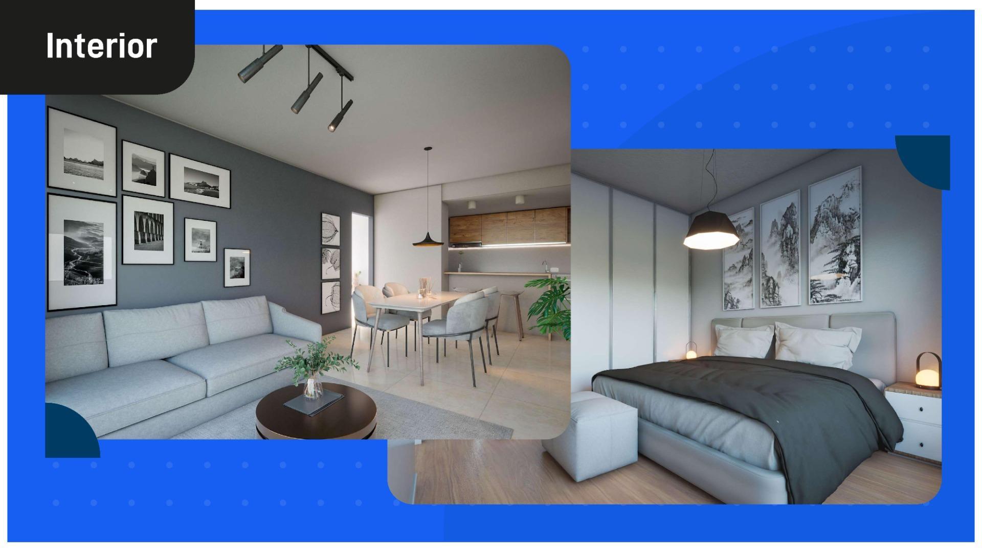 Departamento 2 ambientes con 1 baño