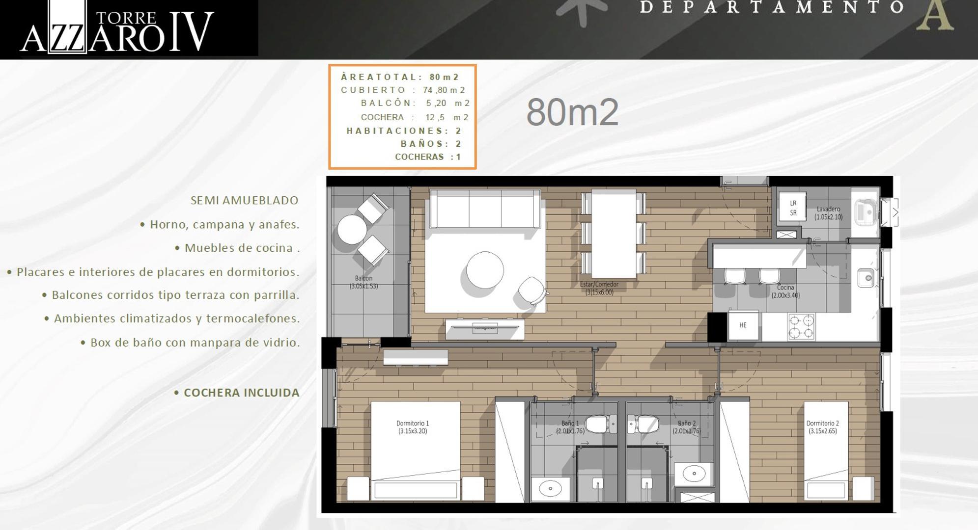 Departamento en venta en emprendimiento Azzaro IV