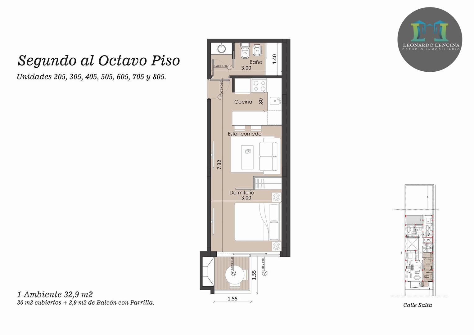 Departamento Monoambiente con 1 baño