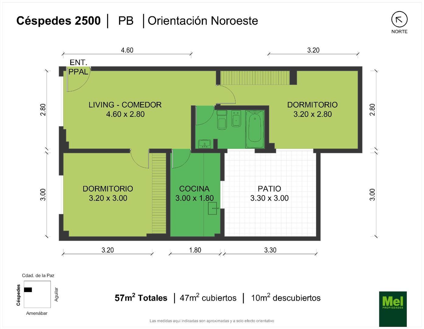 Cespedes 2500, Piso PB