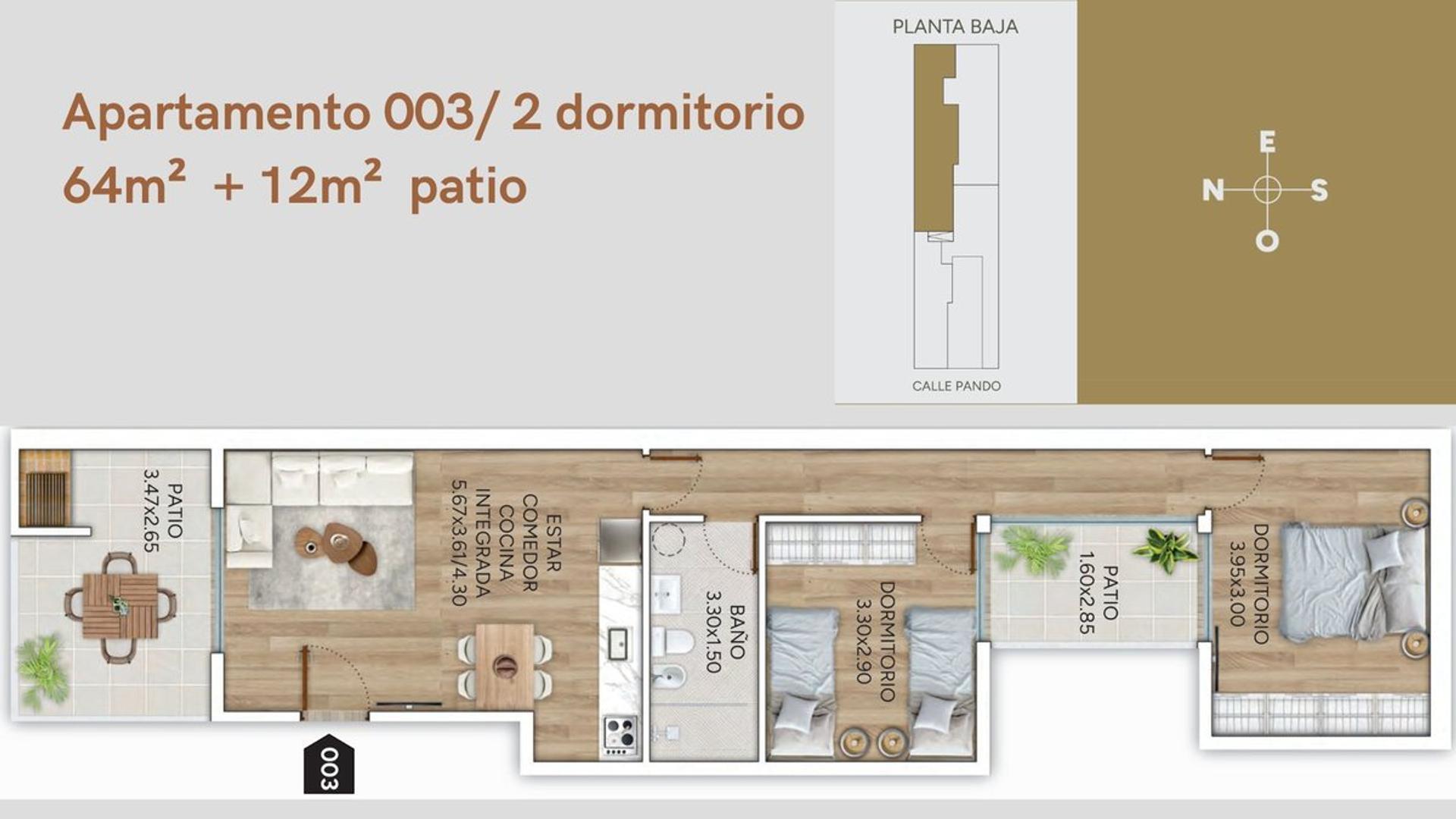 Venta casa 2 dorm, patio, parrillero, Jacinto Vera