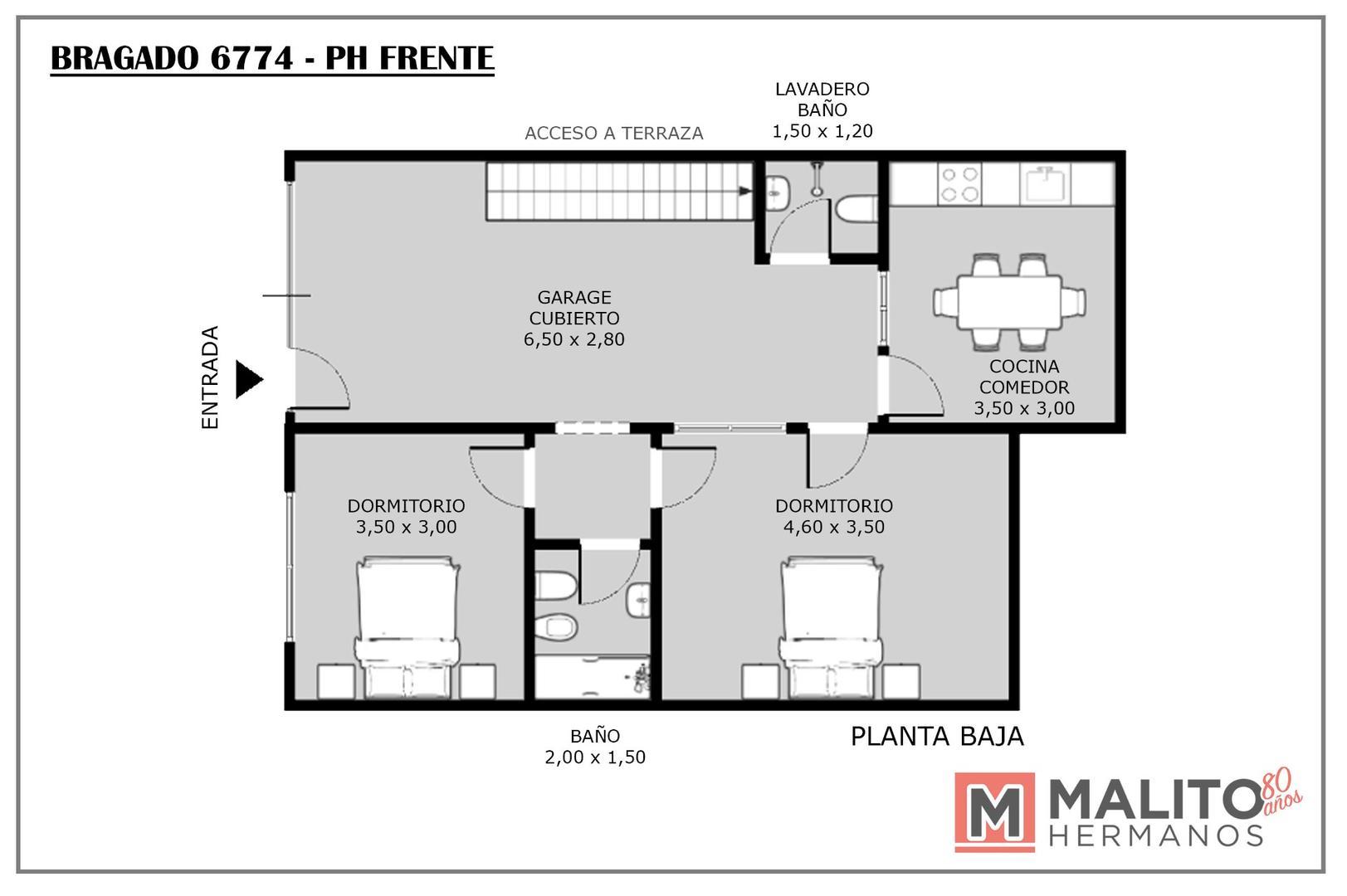 Depto Tipo Casa en Venta de 3 ambientes