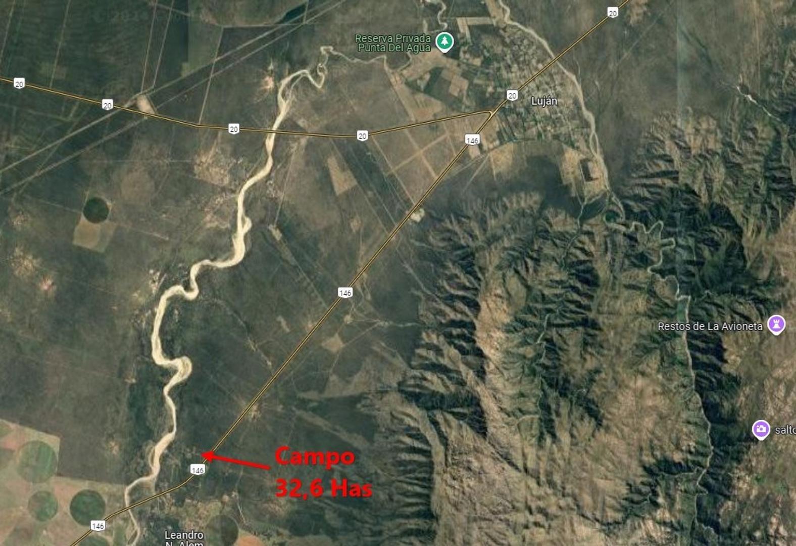 Campo 32,6 Has con 420 mts de frente sobre ruta asfaltada