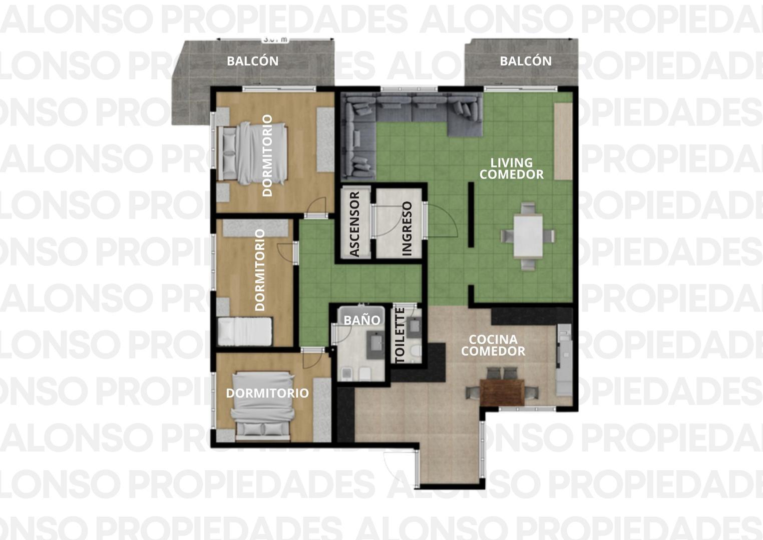 Hipolito Yrigoyen 6600, Piso 3