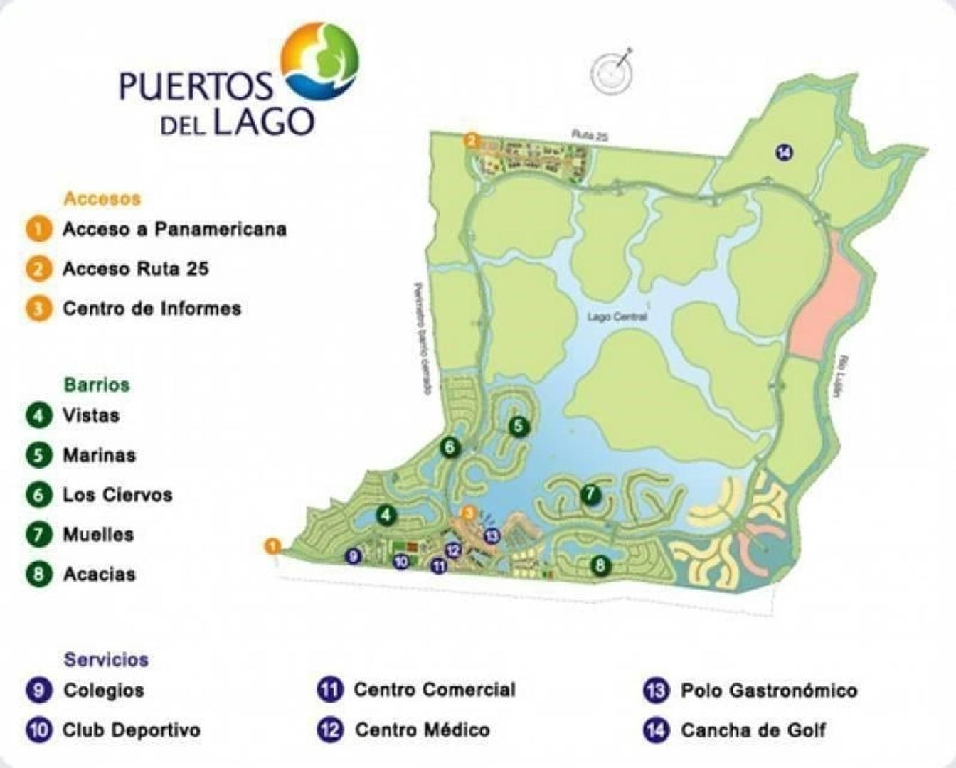 LOTE 1080m2 en Muelles - Puertos - a laguna, mts club house!