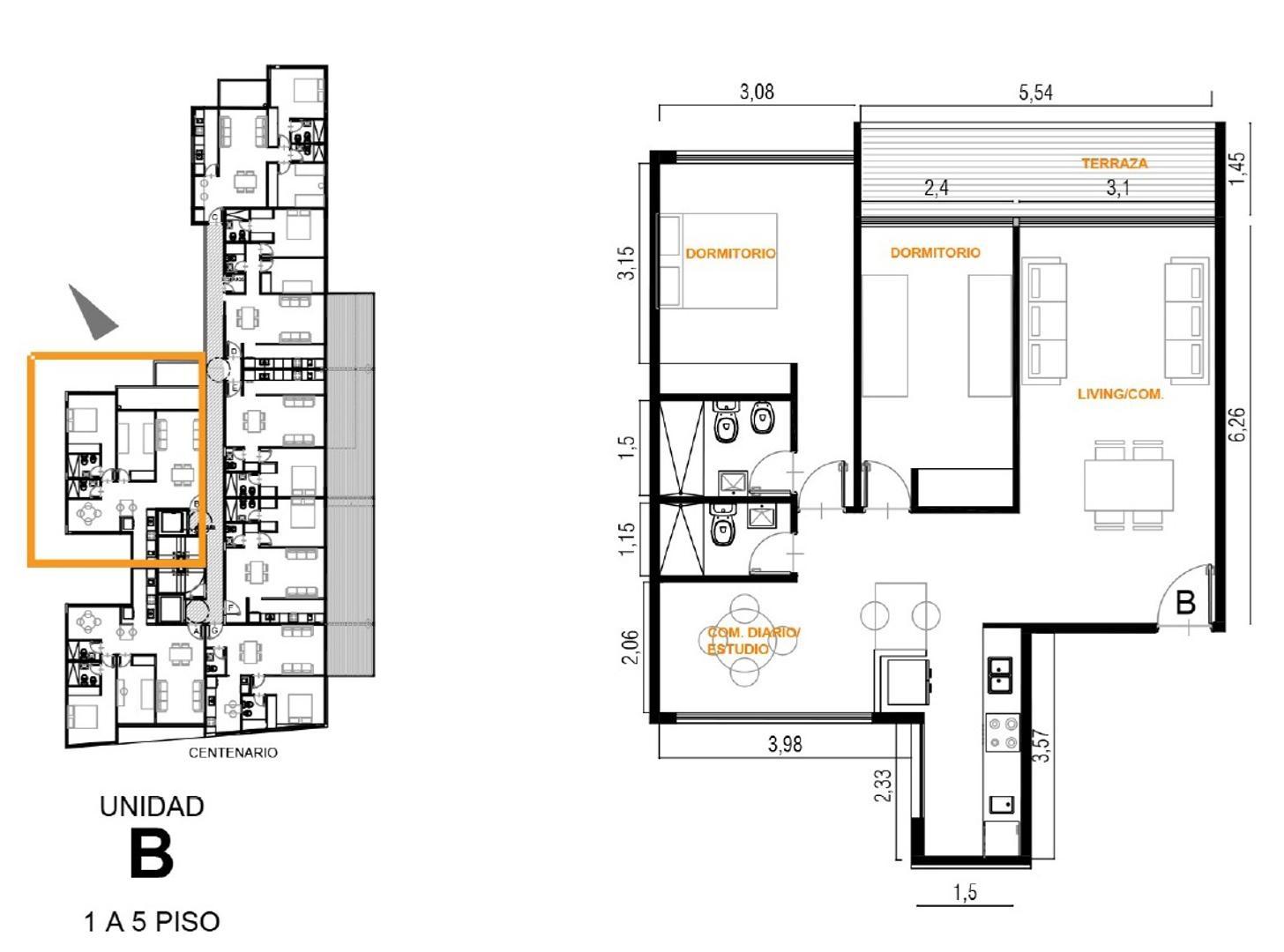 Departamento en Venta de 3 ambientes
