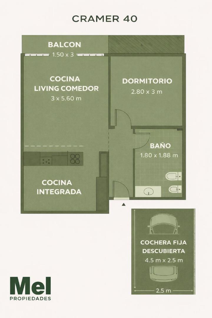 Departamento en Alquiler de 2 ambientes