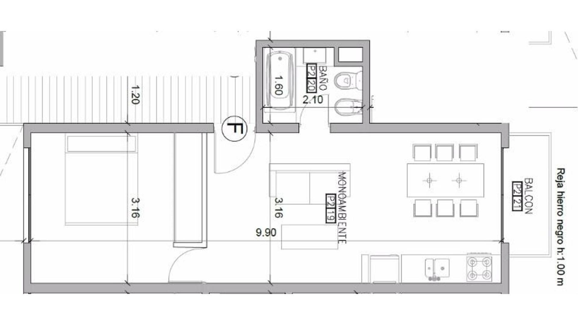 Departamento en Venta de 1 dormitorio