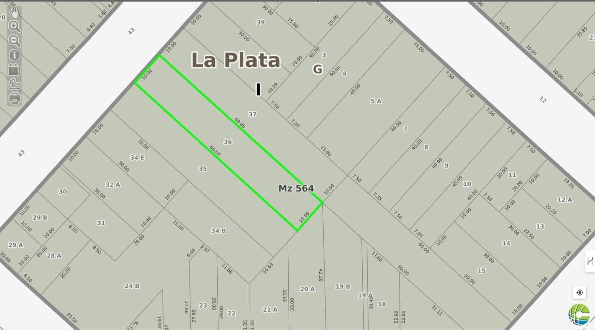 Terreno en Venta 10  mts Frente