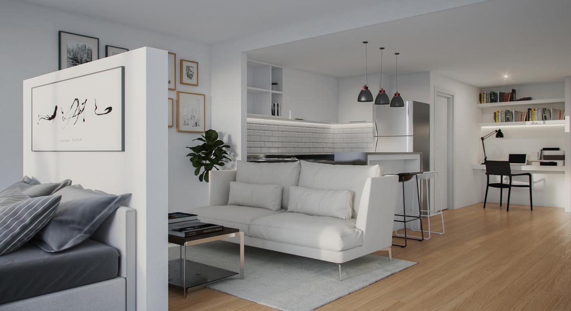 Departamento 2 ambientes con 1 baño