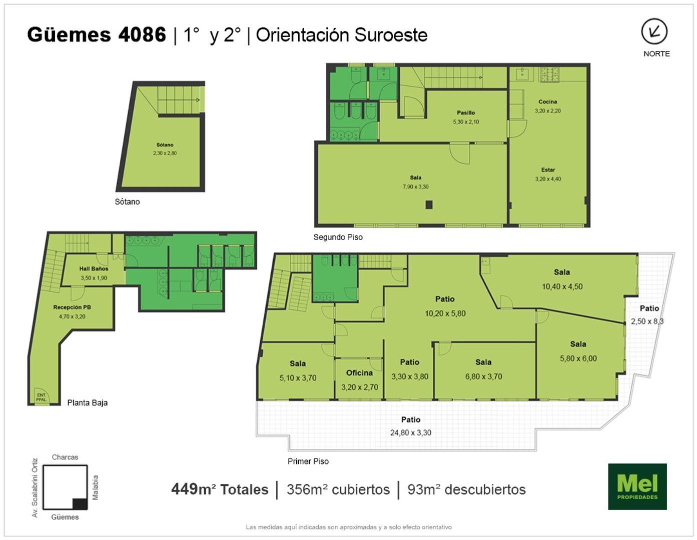 Guemes 4000, Piso 1 y 2