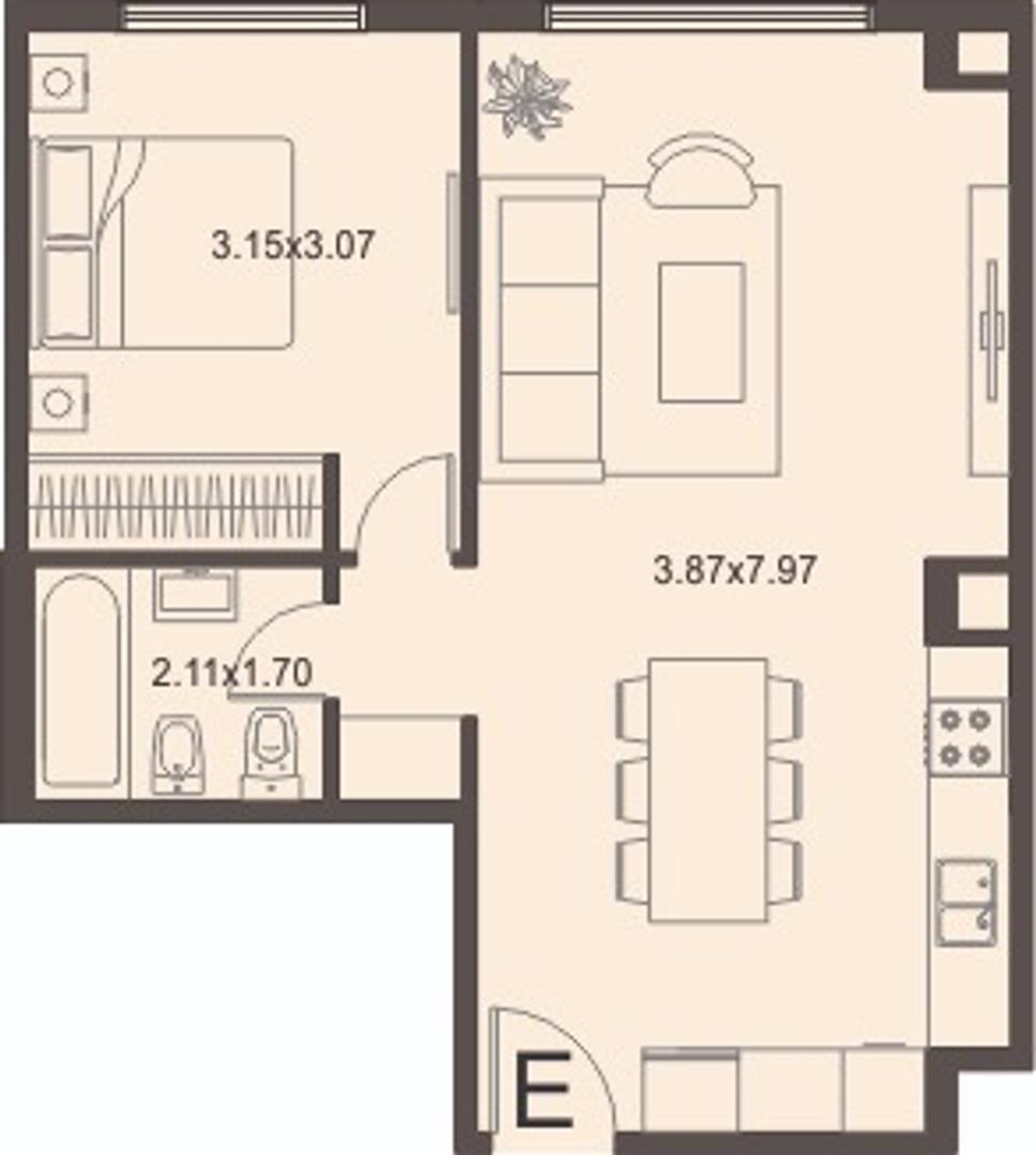 Edificio Botero. Departamentos dos ambientes en planta baja
