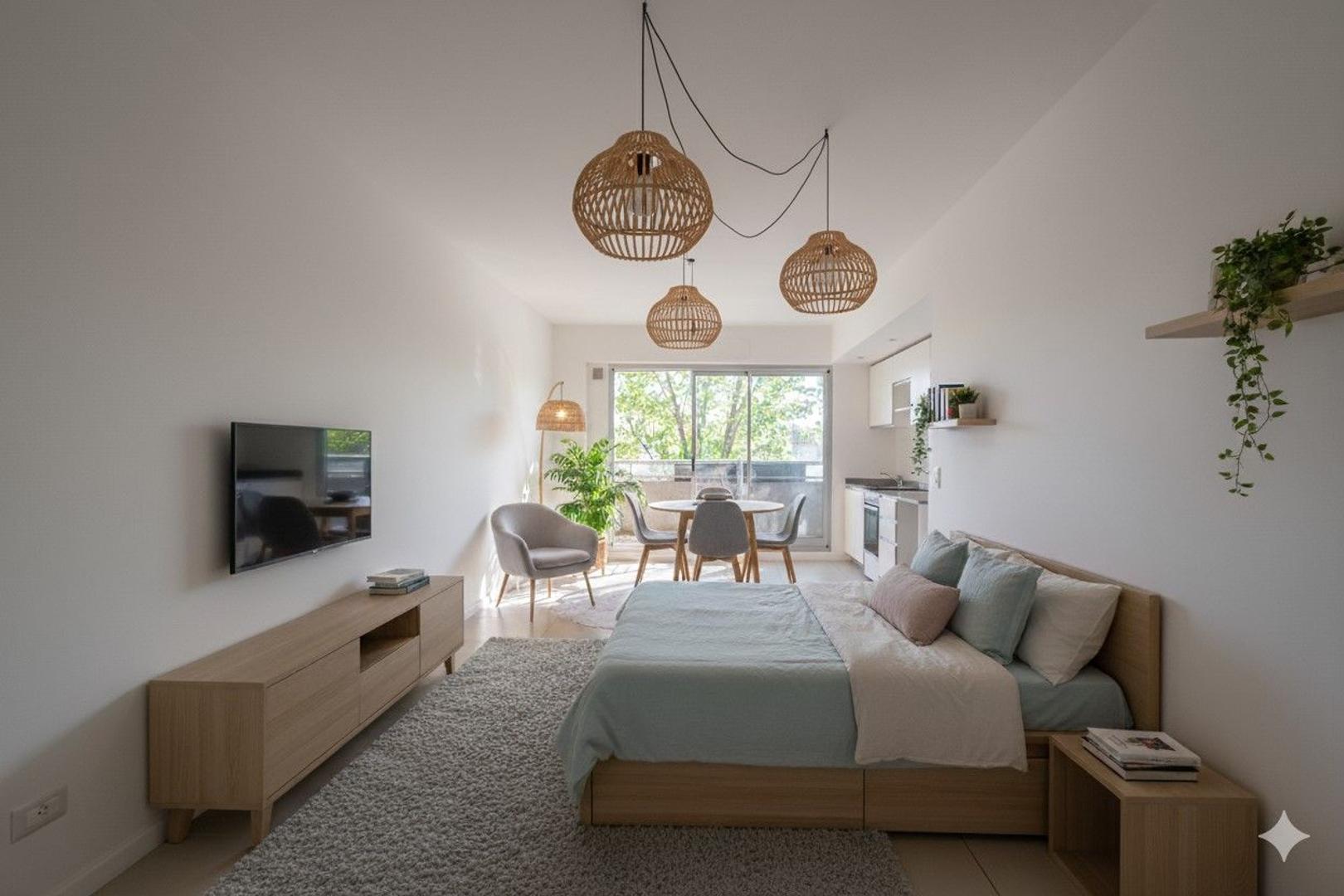 1 amb. - frente - balcon - parrilla - impecable.-