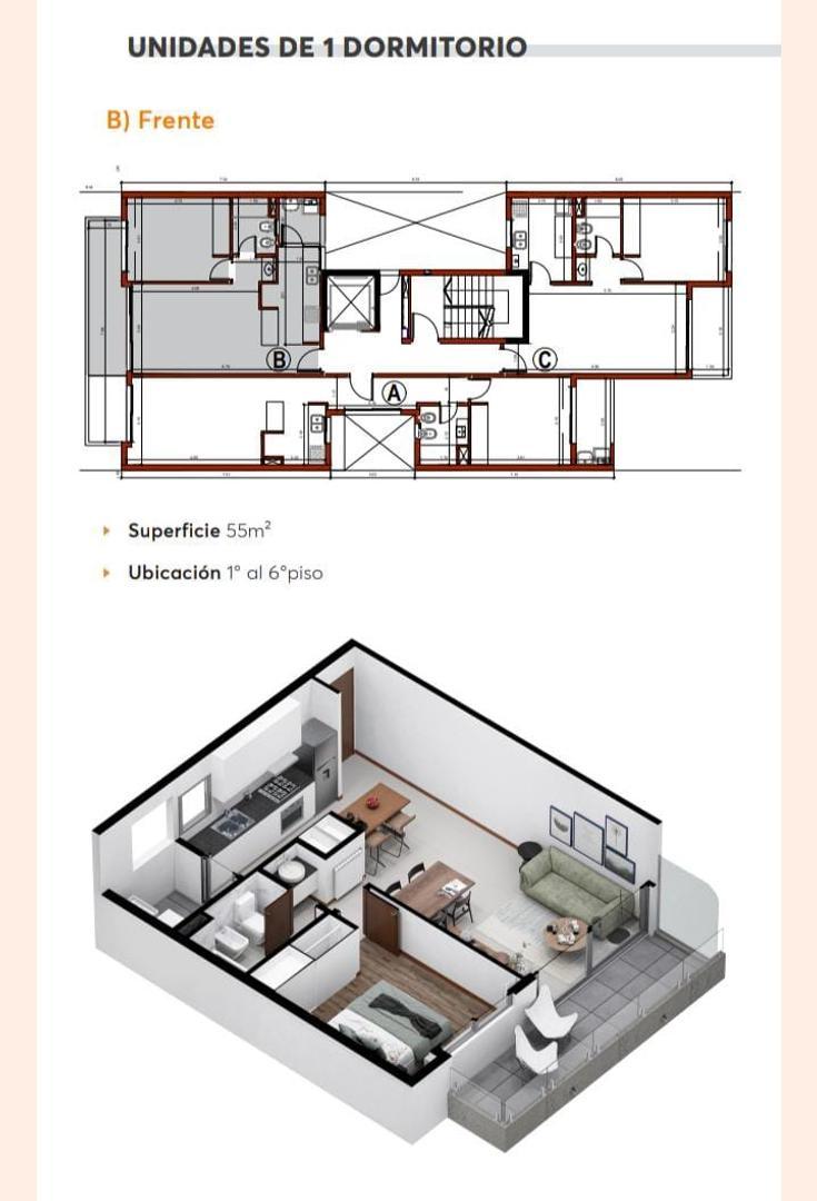 Departamento en Venta de 2 ambientes