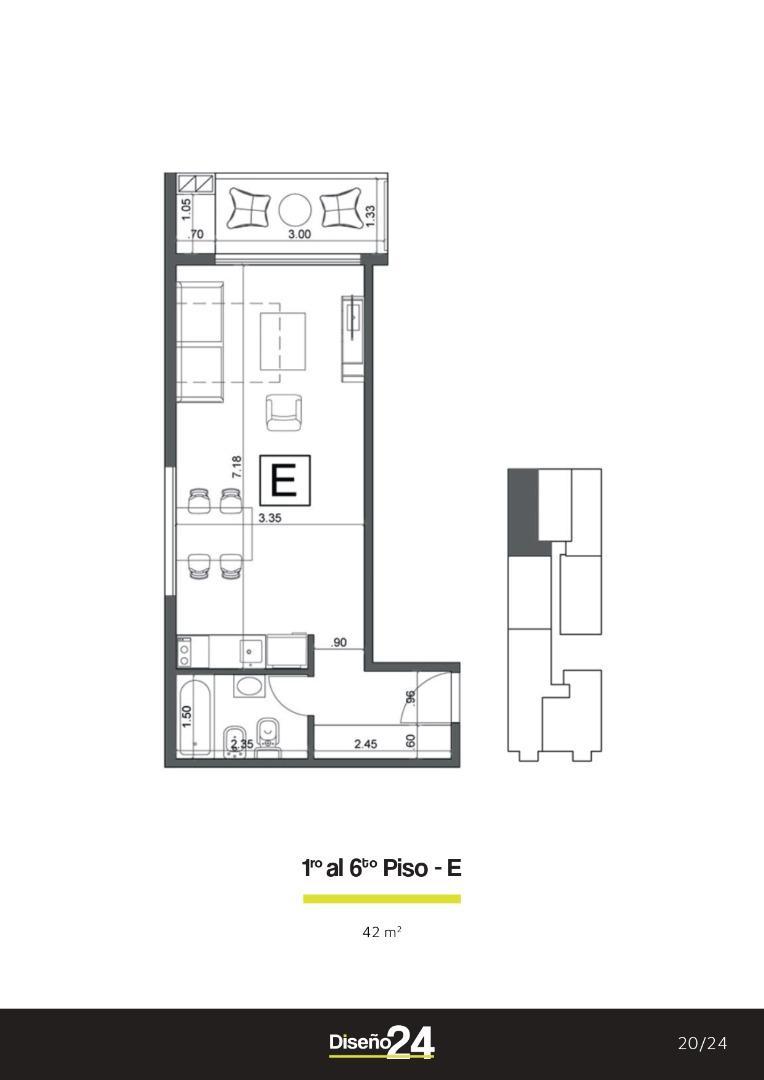 Departamento en Venta de Monoambiente