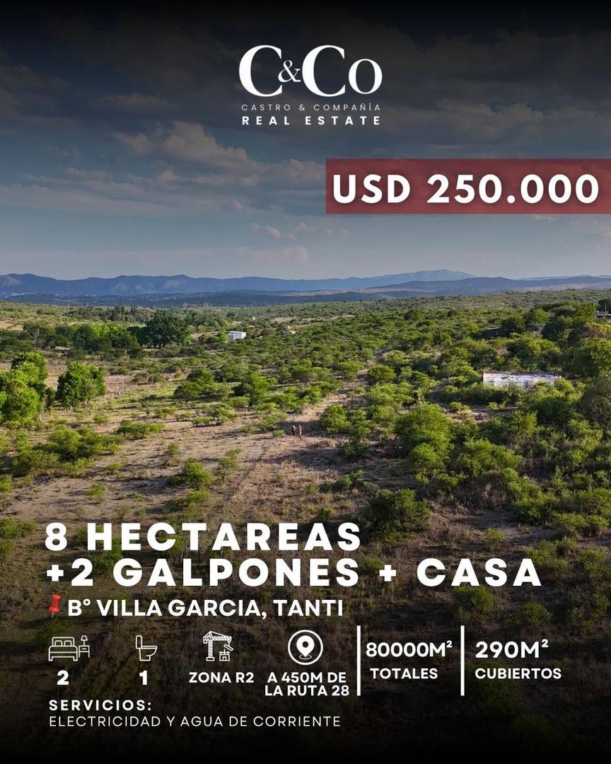 Venta 8 Hectáreas Con Una Casa Y 2 Galpones En Villa García, Tanti