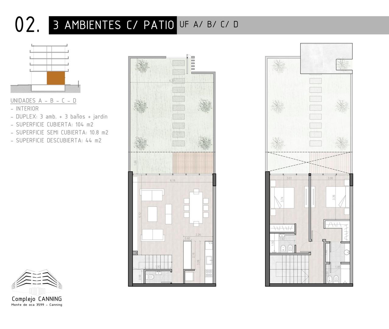 Venta Dpto 3 ambientes en pozo c/terraza Canning