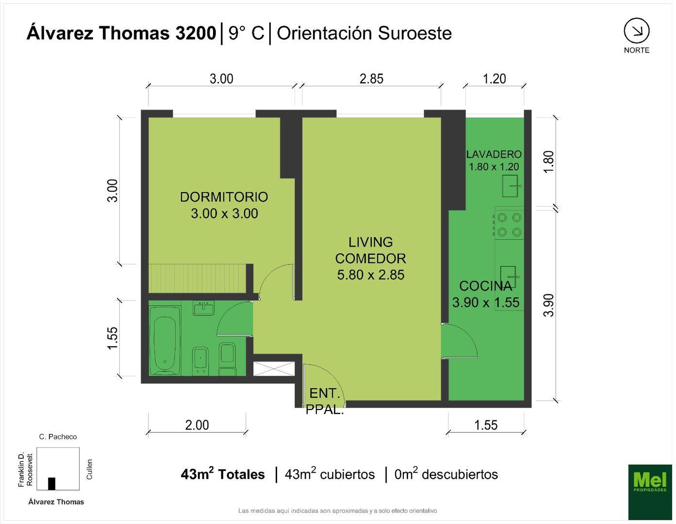 Alvarez Thomas 3200, Piso 9