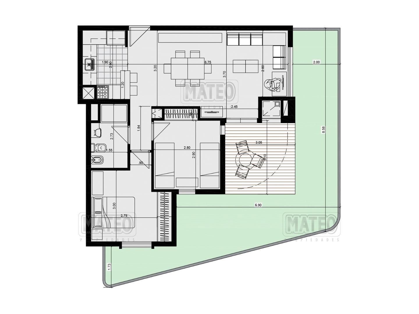 Departamento en el emprendimiento Villa Justina