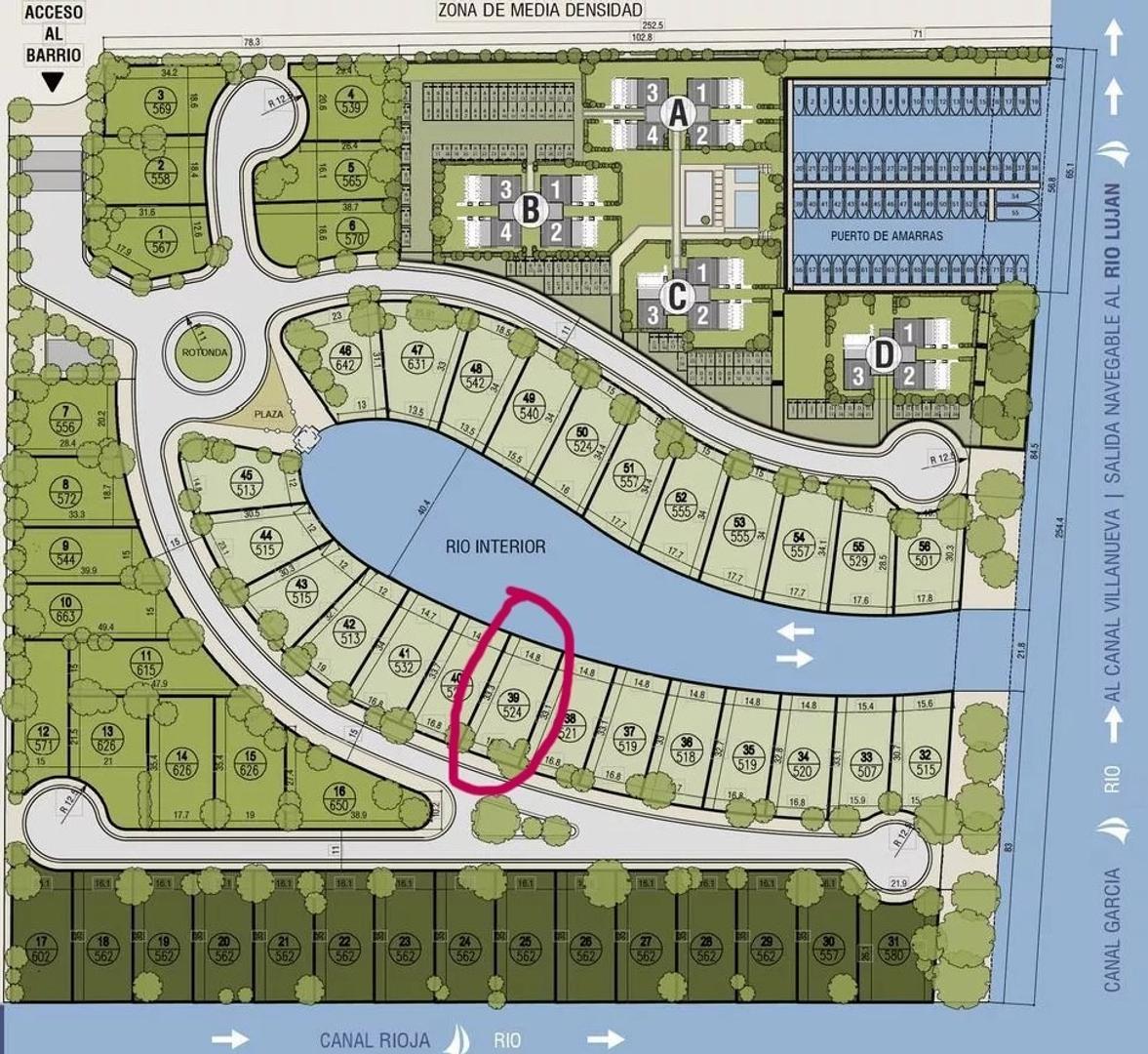 Lote al rio en venta Barrio Nautico Canal Villanueva