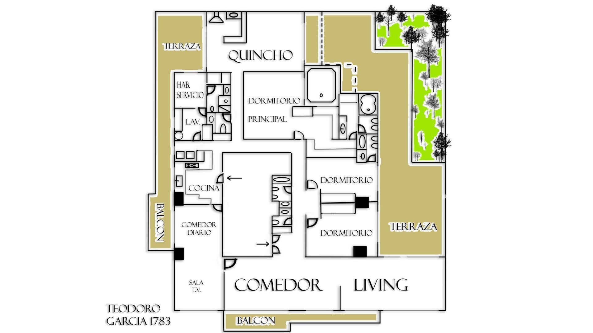 T Garcia 1700, Piso 1