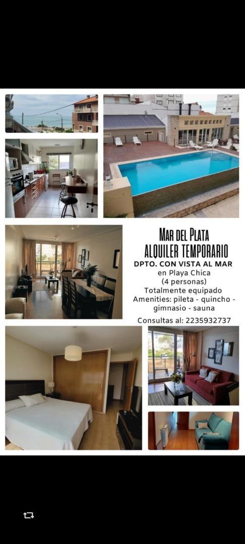 DEPARTAMENTO PARA 4 PERSONAS EN PLAYA CHICA, VISTA AL MAR!