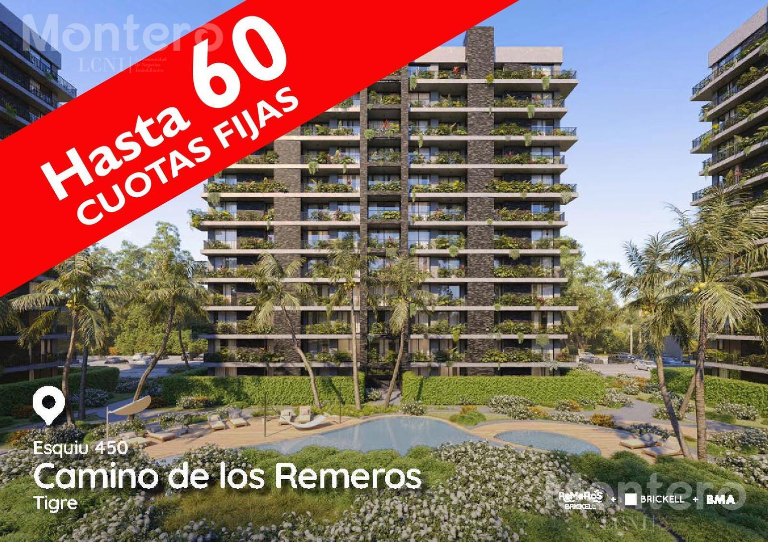 Remeros Brickell 3 Amb Balcón Parrilla del 1° al 5° "B o I" - Hasta 60 cuotas Fijas en Dólares