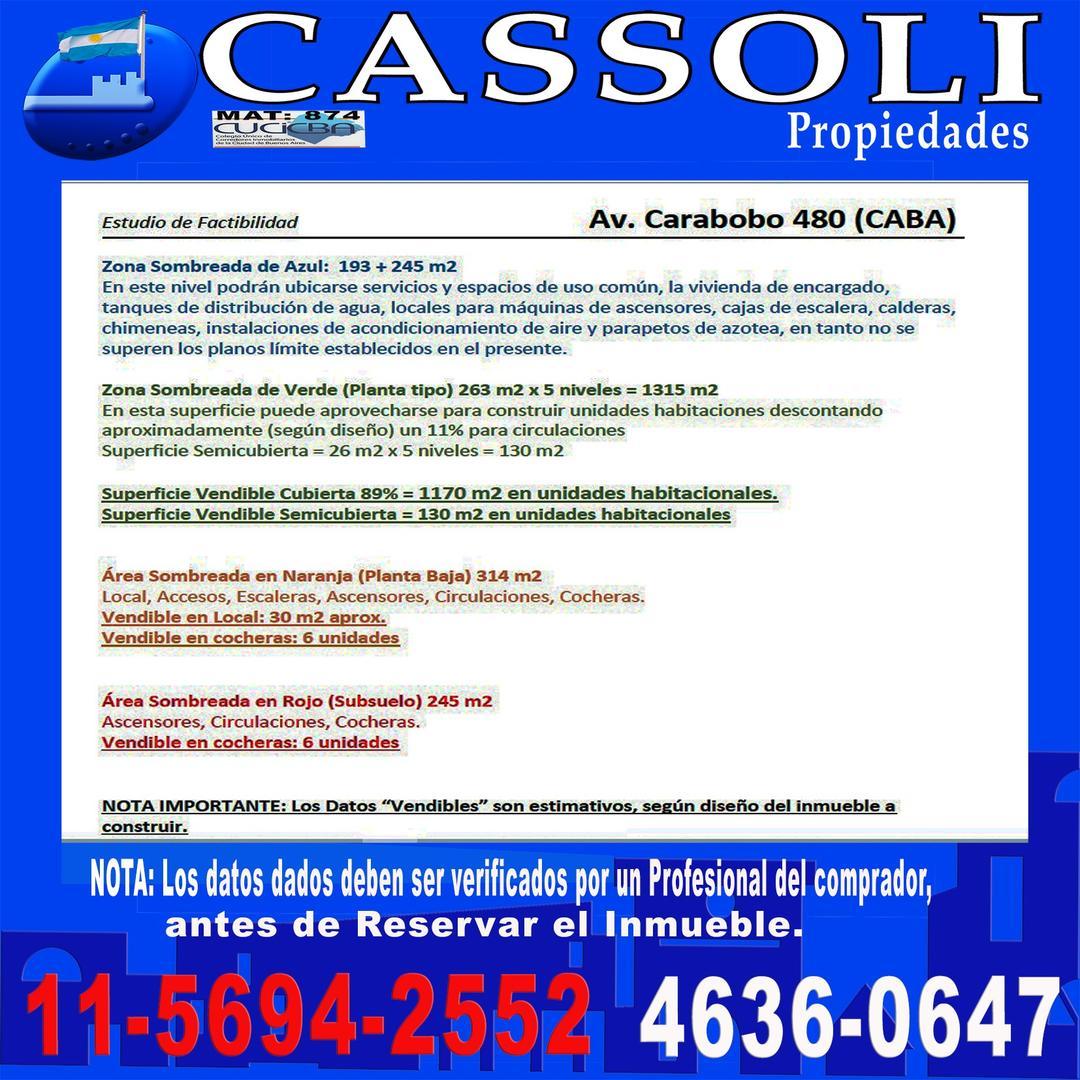 Terreno en Venta en Parque Chacabuco, USD 370.000