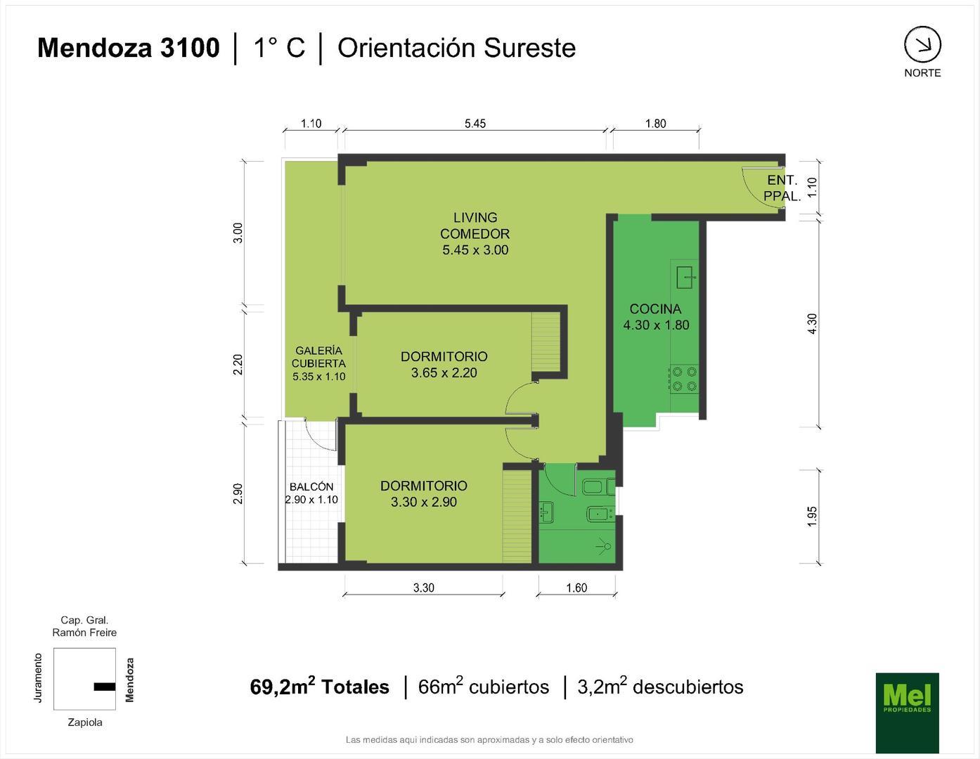 Mendoza 3100, Piso 1