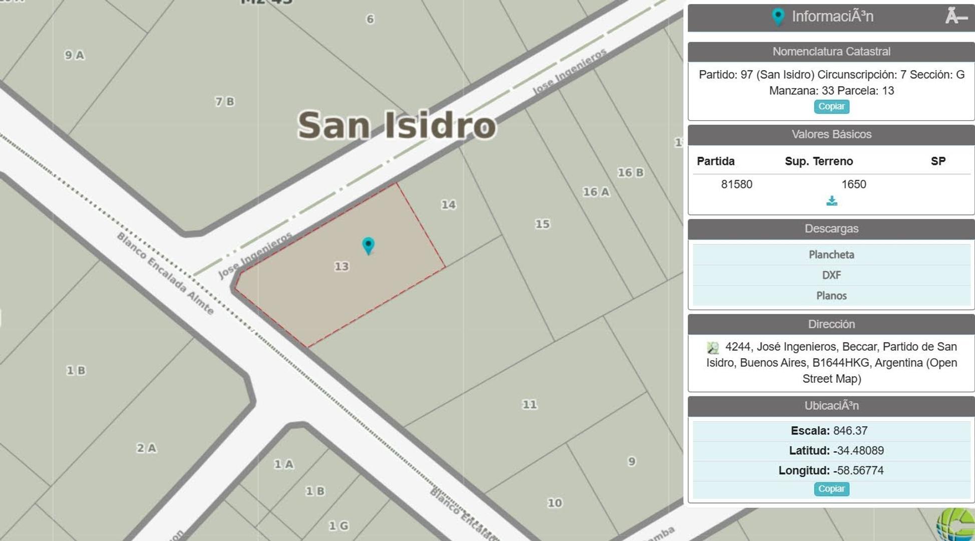Lote venta esquina Encalada e Ingenierios 1650m2 La Horqueta