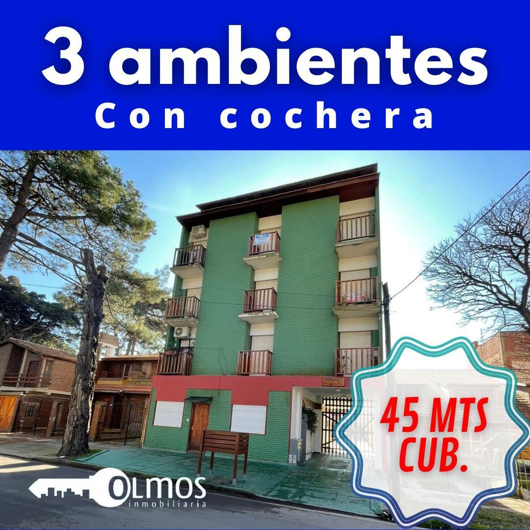 Departamento  3 ambientes, gas natural, cochera, balcon