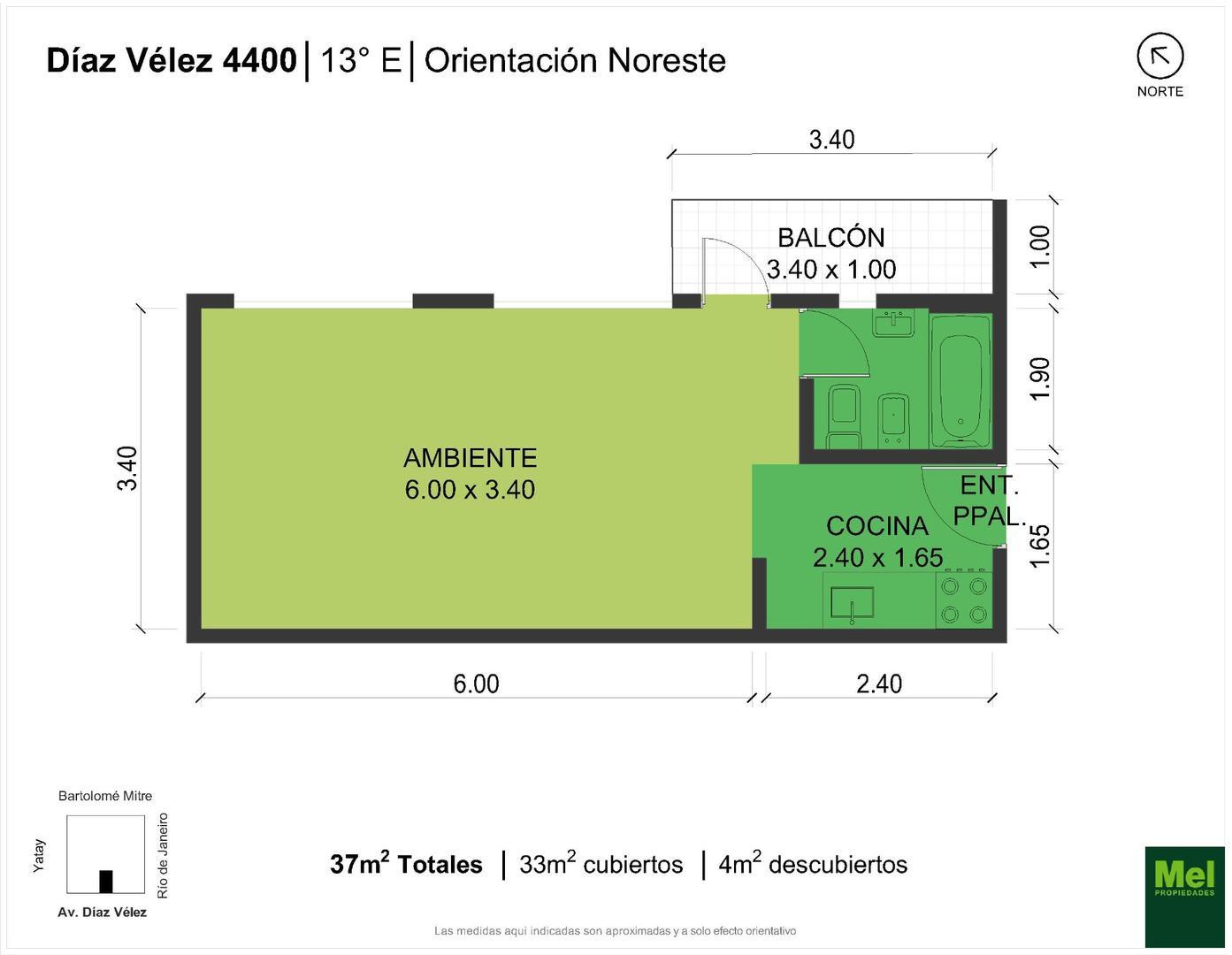 Diaz Velez 4400, Piso 13