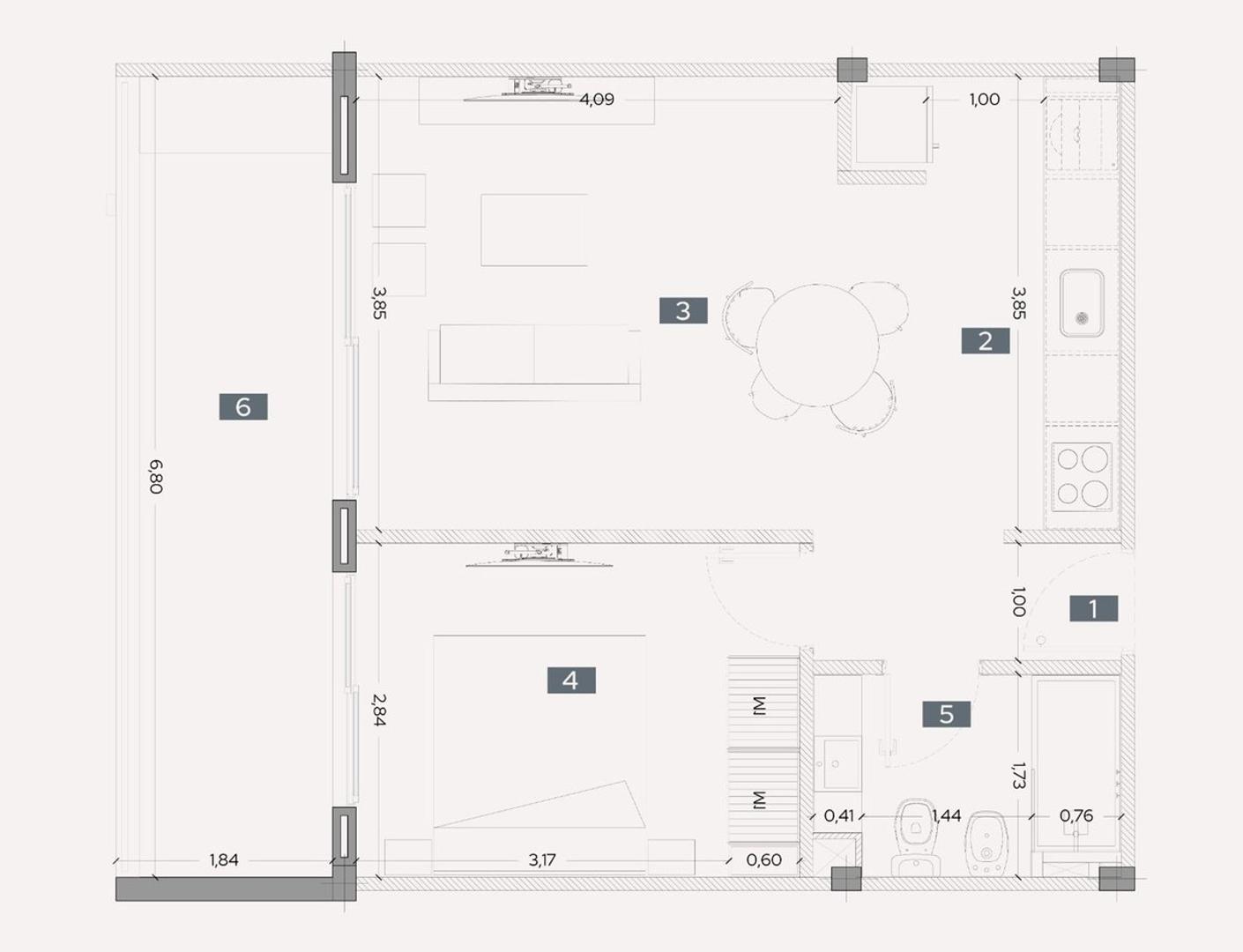 DEPARTAMENTO VENTA COMPLEJO CERRADO 1 DORMITORIO