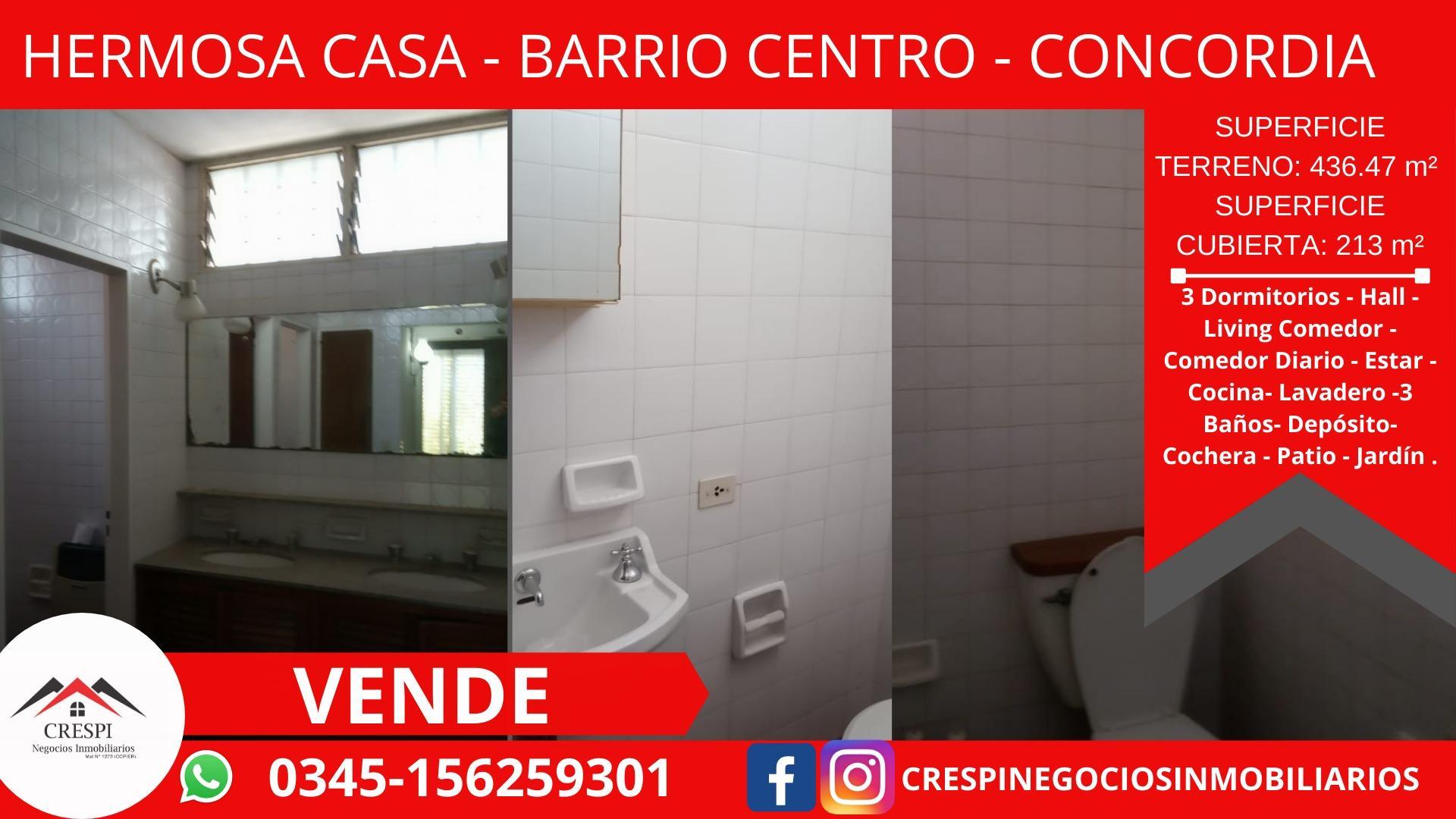 VENDO HERMOSA CASA EN BARRIO “CENTRO” Concordia- Entre Ríos.