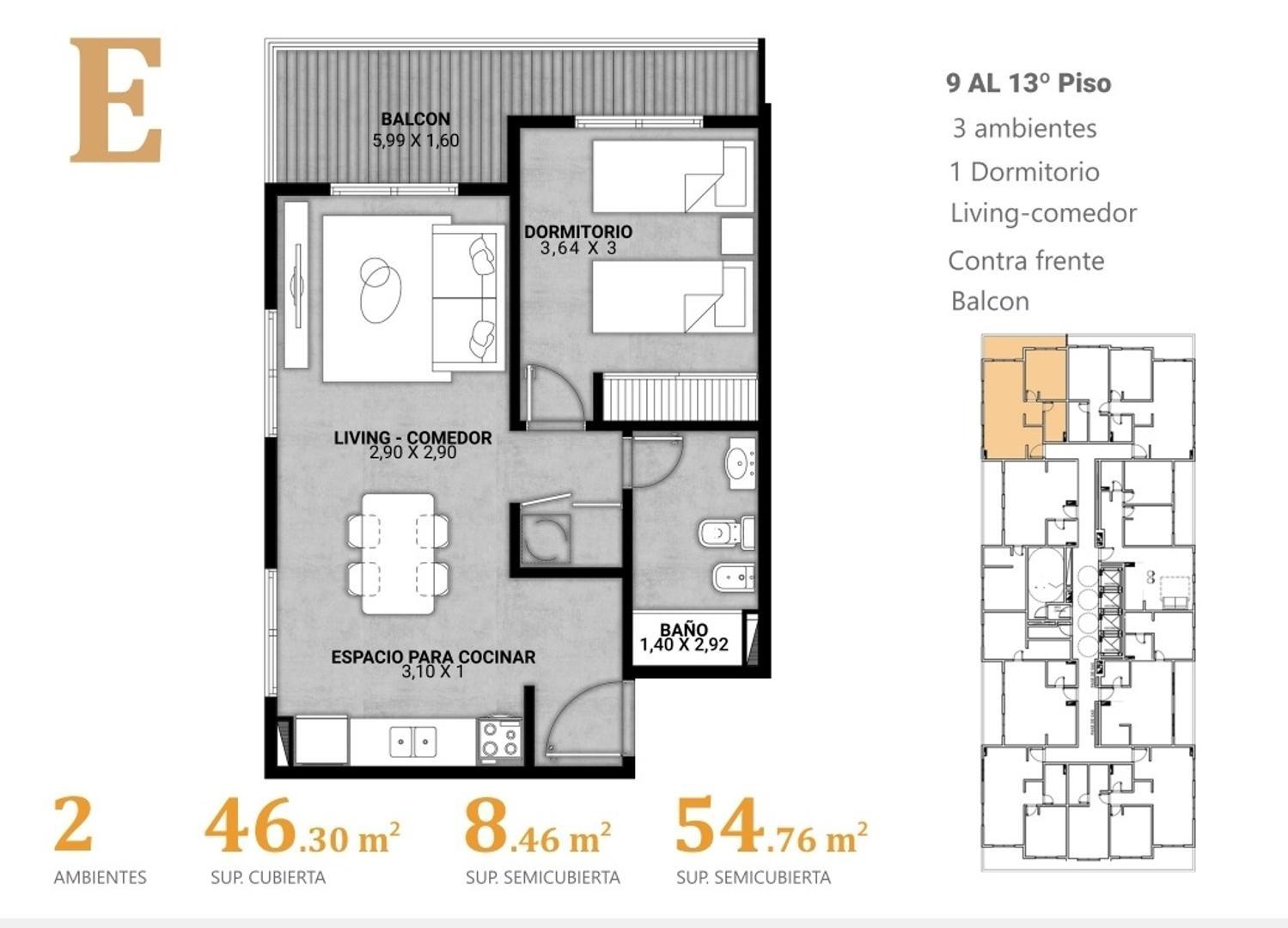 Departamento en Venta de 2 dormitorios