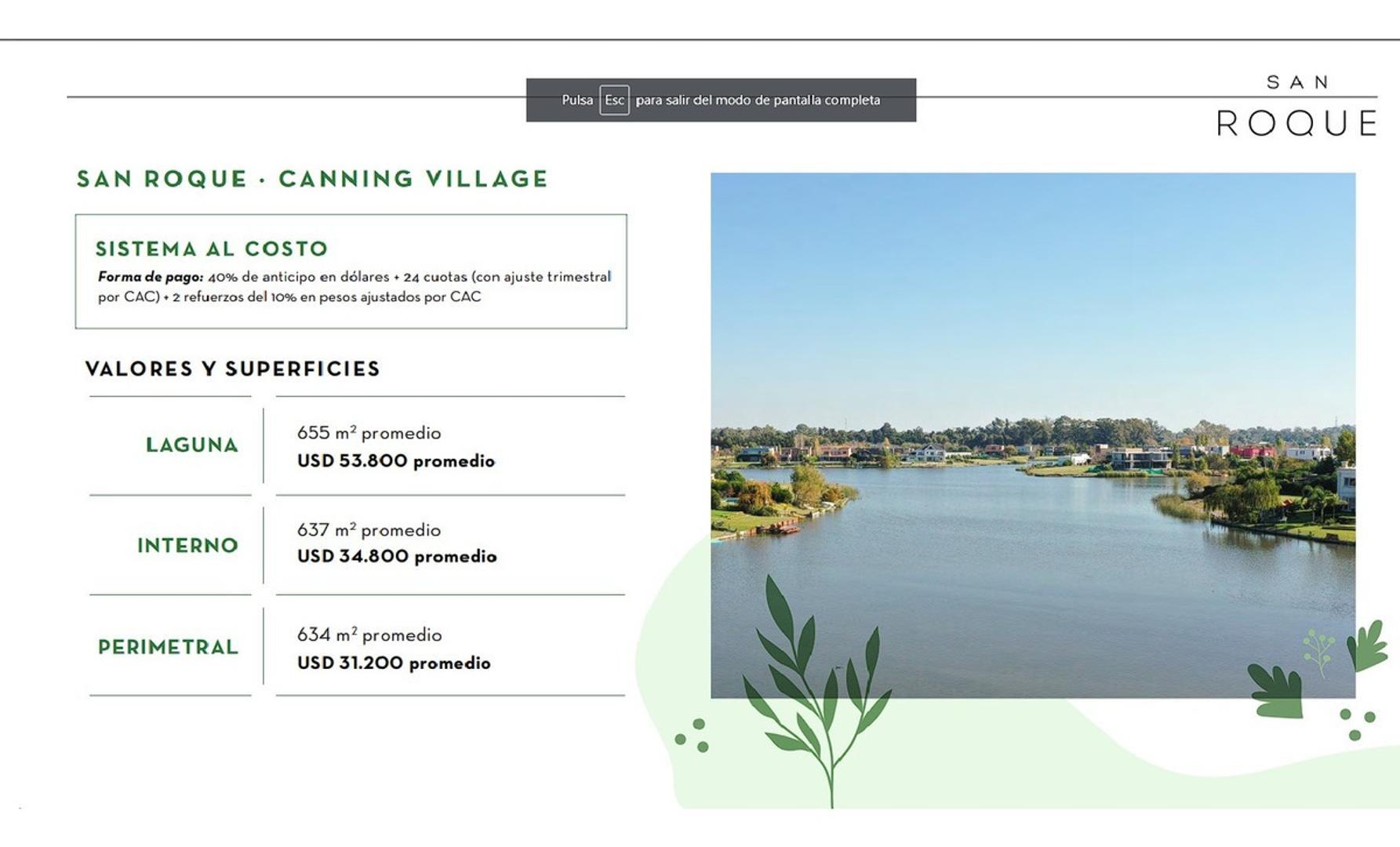 Mlm. Hermoso Lote Interno En Barrio San Roque, Can