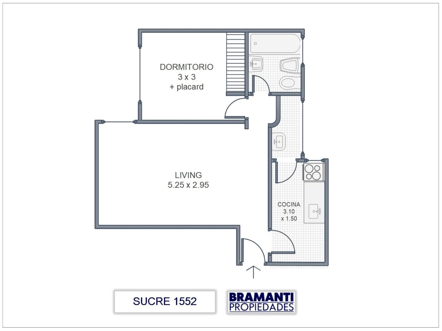 Departamento en Venta de 2 ambientes