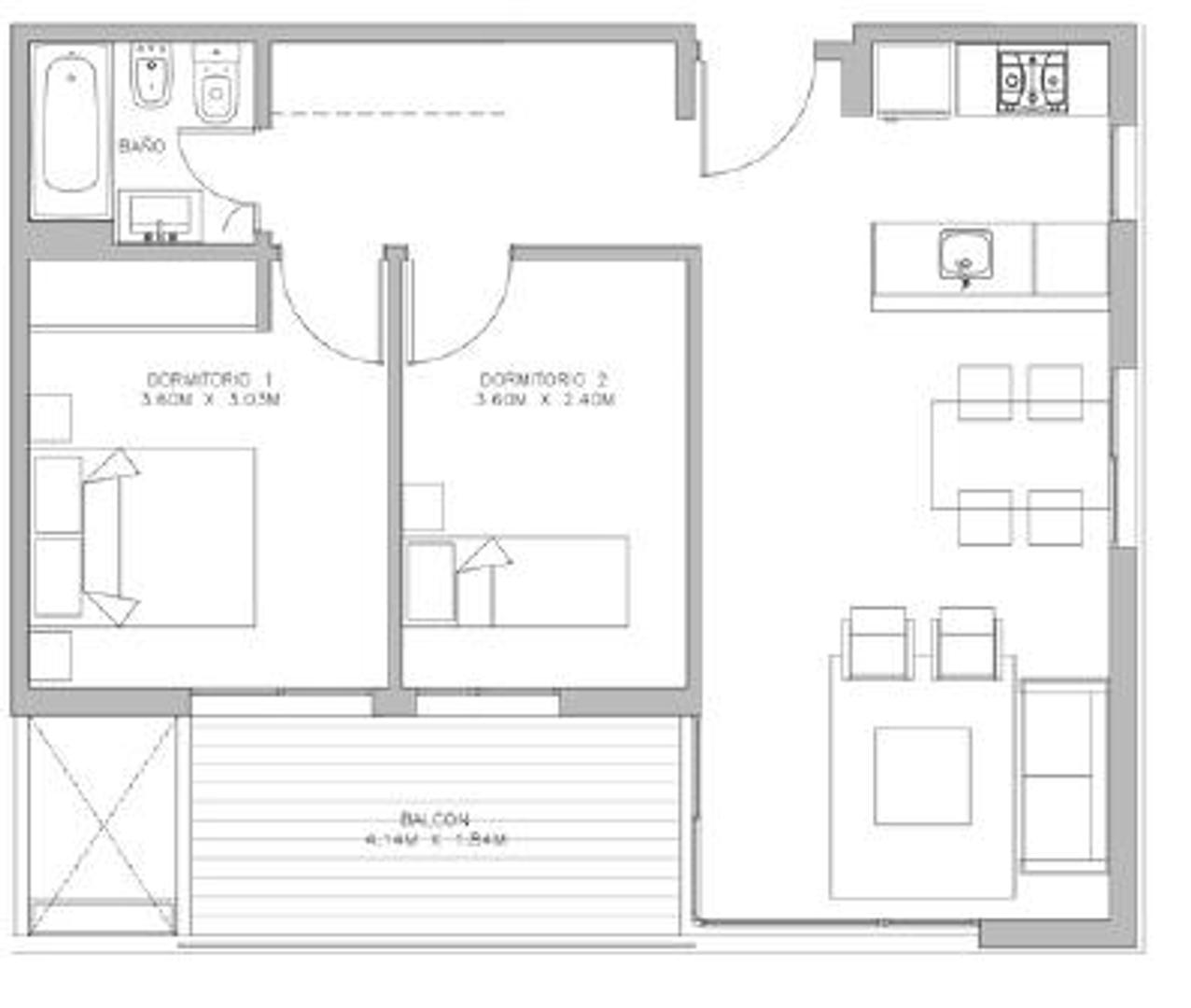 3 Ambientes con Balcón (3.5.02) | PRIMA Caballito