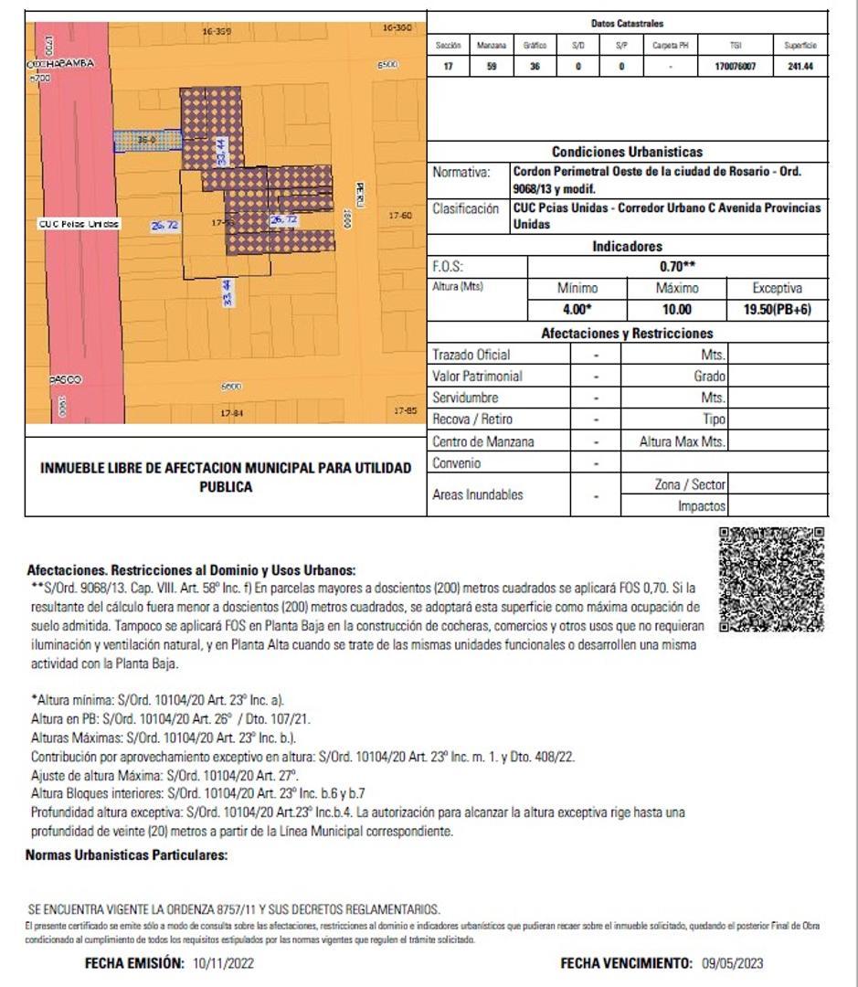 Terreno en Venta en Urquiza, USD 95.000
