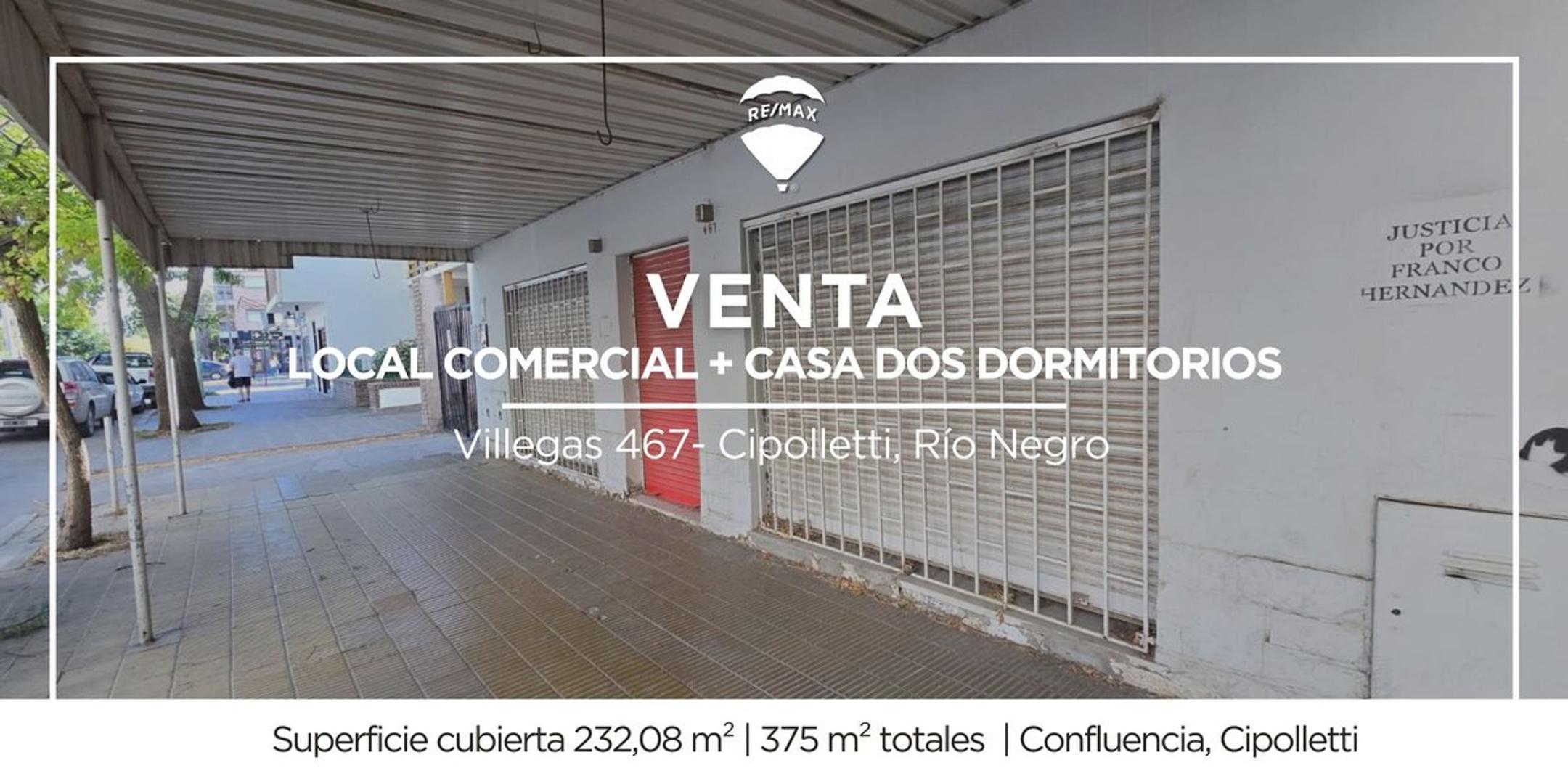 VENTA DE LOCAL COMERCIAL + CASA DOS DORMITORIOS
