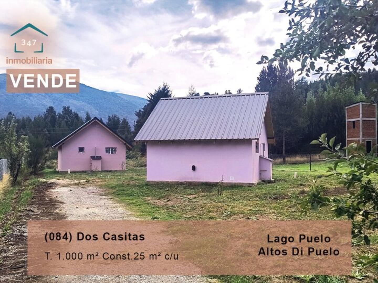 (084)LAGO PUELO,  DOS CASITAS Monoambiente a estrenar con terreno de 1.000mts2 en Altos Di Puel...