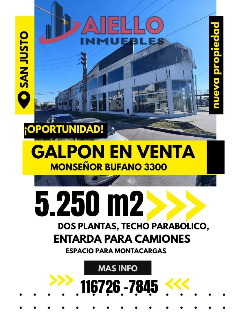 GALPON Y LOCAL  MONSEÑOR BUFANO 3300 , SAN JUSTO.5300 M²