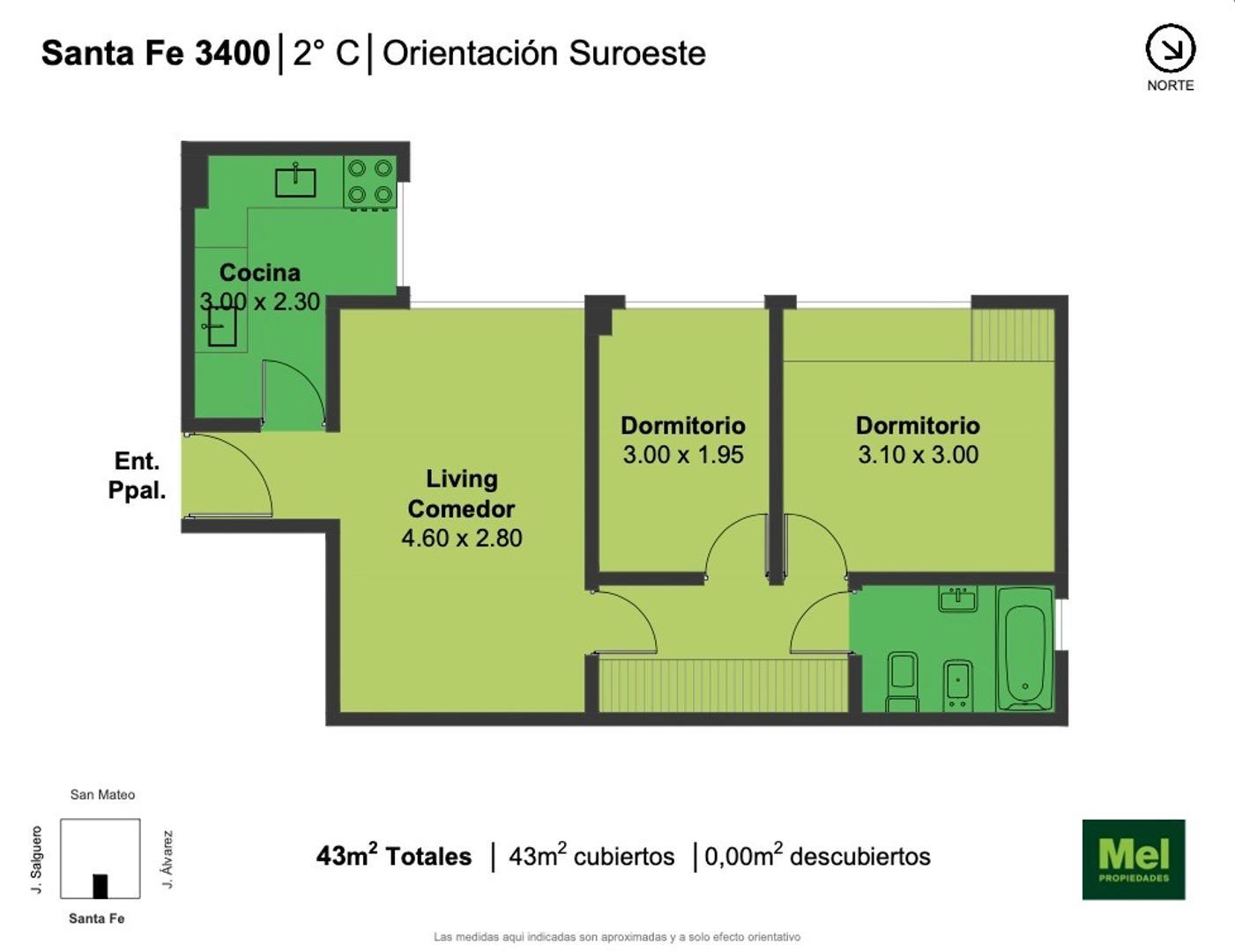 Santa Fe 3400, Piso 2