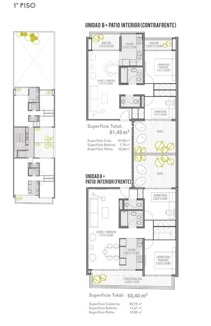 Departamento 3 ambientes con 1 baño